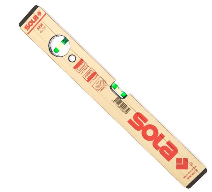 

Уровень SOLA 01820501 алюминевый магнитный AZM 40, L=40 см, 2 глазка, точн. 0,5мм/м, 01820501