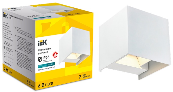 

Светильник уличный IEK LT-DBU0-5111-006-40-K01 LED 5111 настенный 6Вт 4000К IP65 белый, LT-DBU0-5111-006-40-K01