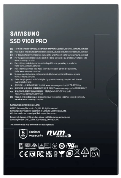 фото Накопитель SSD M.2 2280 Samsung 9100 PRO в Самаре 4000 ГБ
