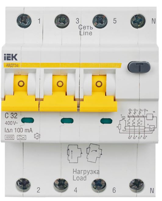 

Автомат дифференциальный IEK MAD22-6-032-C-100 KARAT 34 C32 100мА тип A, MAD22-6-032-C-100