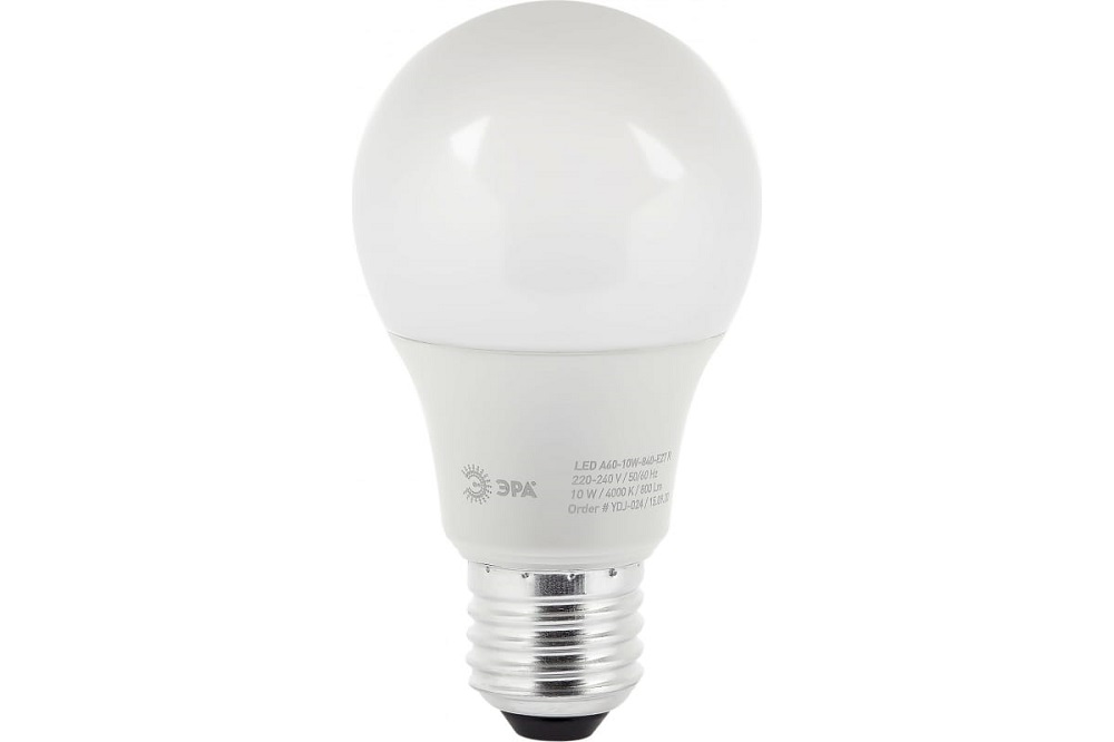 

Лампа светодиодная ЭРА Б0049635 LED A60-10W-840-E27 R (диод, груша, 10Вт, нейтр, E27) (10/100/2000), Б0049635