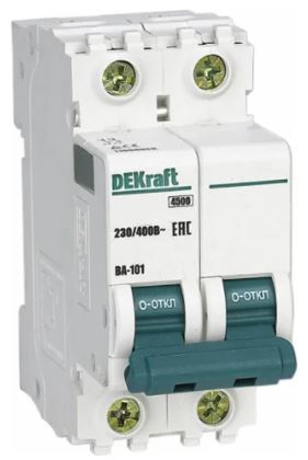 

Автоматический выключатель DEKraft 11118DEK ВА-101 2Р 40А (D) 4,5кА, 11118DEK