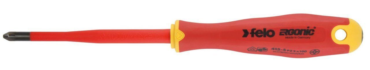 

Отвертка Felo 41529390 диэлектрическая PZ 2х100 Slim Ergonic, 41529390