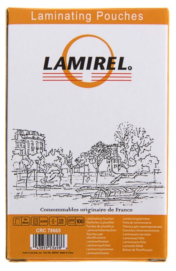 

Пленка Fellowes LA-78665 для ламинирования Lamirel 54x86мм, 125мкм, 100шт, LA-78665