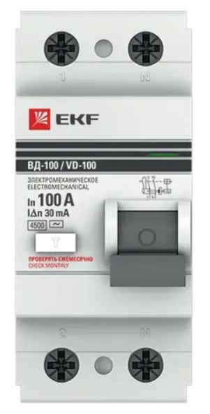 фото УЗО  EKF elcb-2-100-30-em-pro