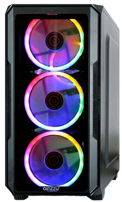 

Корпус mATX Ginzzu CL690 без БП, боковая и фронтальная панель из закалённого стекла, 2*USB 2.0, USB 3.0, CL690