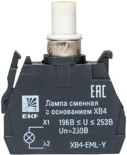 

Лампа сменная c основанием EKF XB4-EML-Y XB4 желтая 230В, XB4-EML-Y