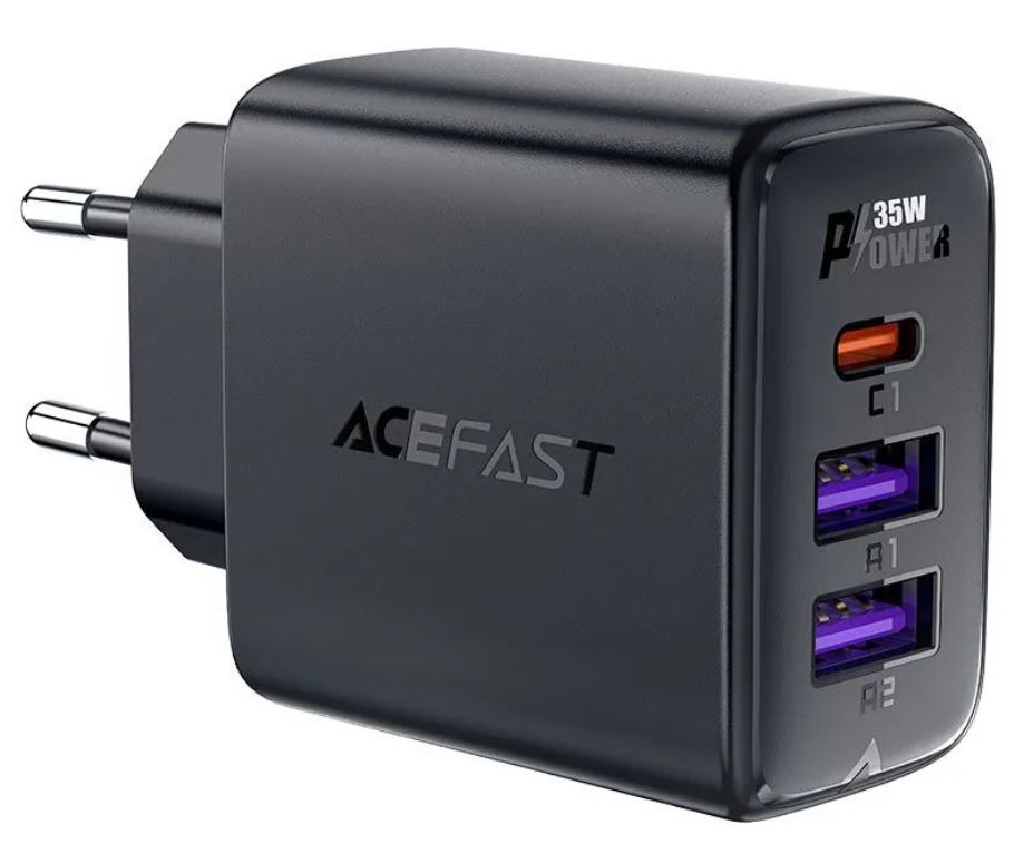 

Зарядное устройство сетевое ACEFAST A57 PD35W GaN (2*USB-A+USB-C) charger (EU) цвет: черный, A57