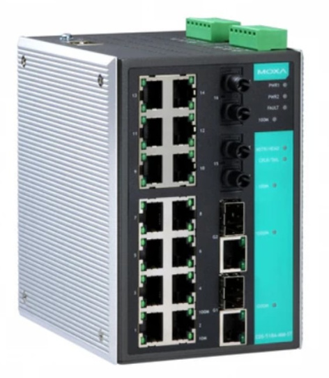 Изображение товара Коммутатор MOXA EDS-518A-MM-ST-T: управляемый L2, 18 портов, 14×Ethernet, 2×FX/ST