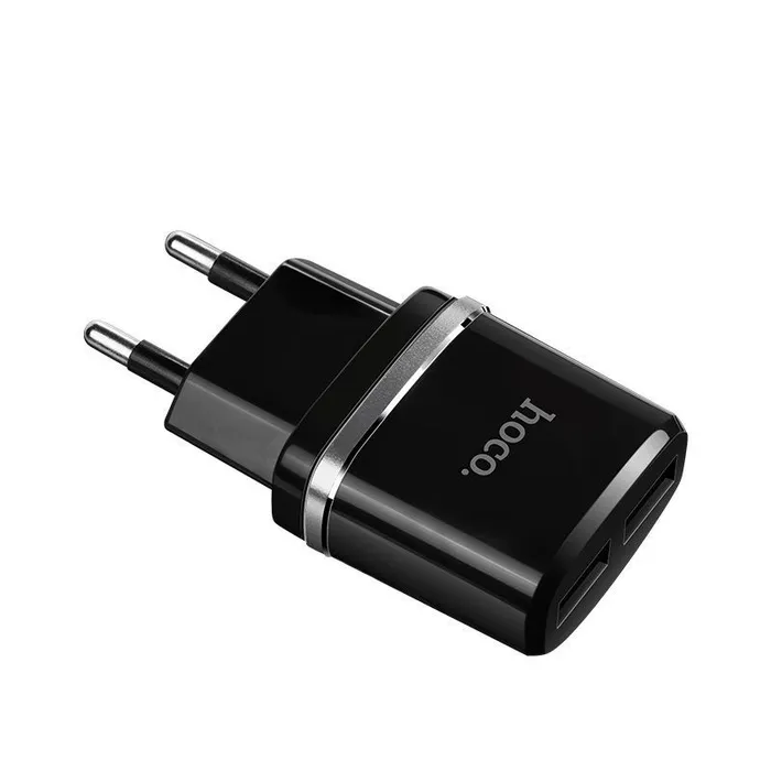 

Зарядное устройство сетевое Hoco C12 6957531063094 2*USB, 2.4А, черный, C12