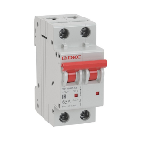 Изображение товара Выключатель нагрузки DKC MD63P-240 модульный 2P 40А для электросистем