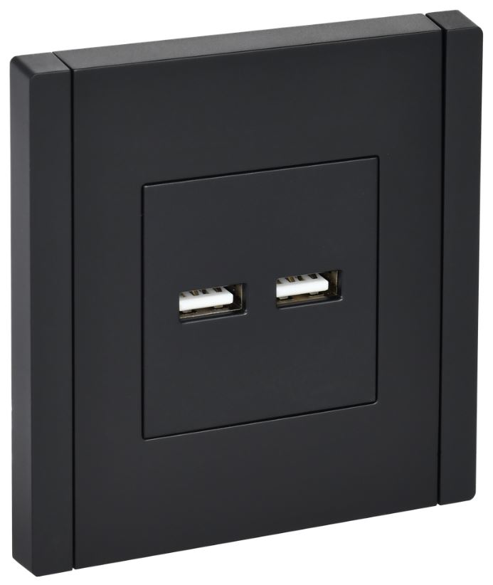 

Розетка USB IEK FP-U21-D31-K02 FORTE&PIANO тип A+тип A 3,1А FP149 черный, FP-U21-D31-K02