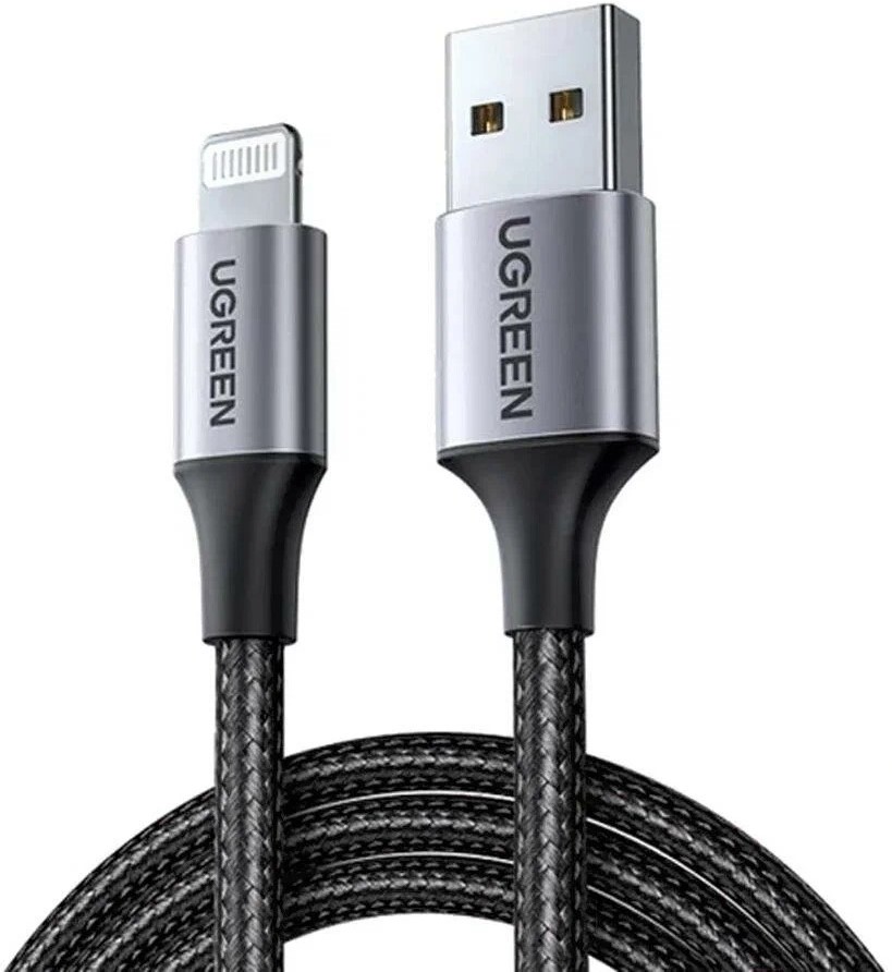 

Кабель UGREEN US199 60157 Lightning/USB-A 2.0, 1.5м, black, US199