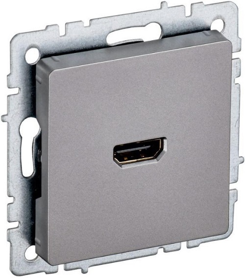 

Розетка HDMI IEK BR-H10-K46 BRITE РHDMI-0-БрС Сталь, BR-H10-K46