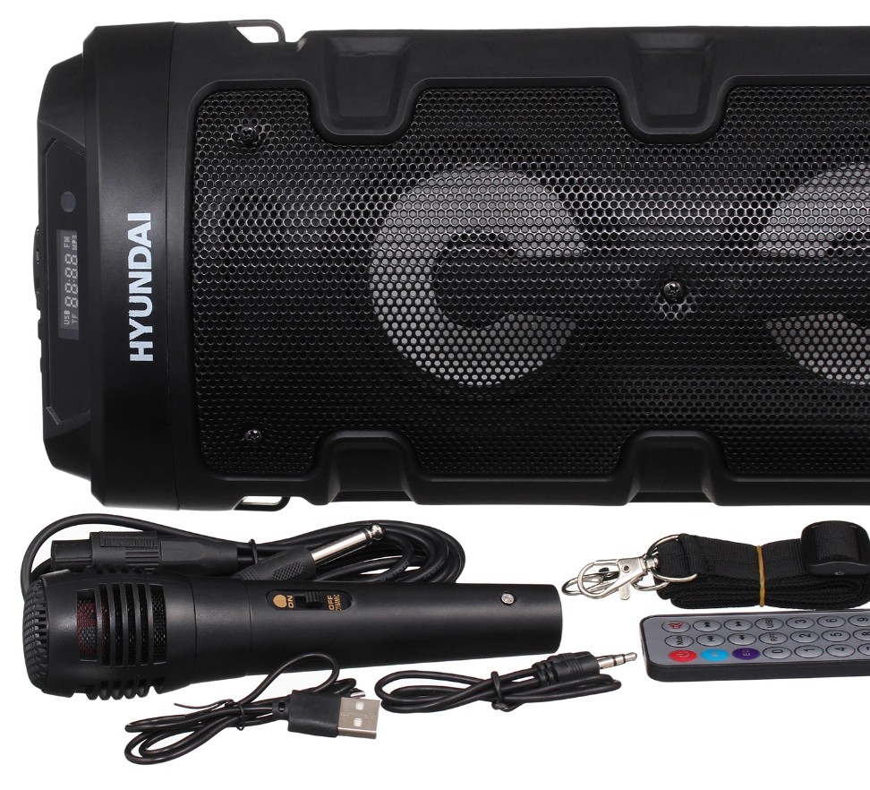 

Колонка портативная Hyundai H-MC160 черный 50Вт FM USB BT SD/MMC, 1098376, H-MC160