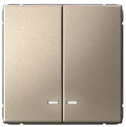 

Выключатель двухклавишный с подсветкой Systeme Electric GAL000553 ArtGallery сх.5а, 10АХ, механизм, шампань, GAL000553