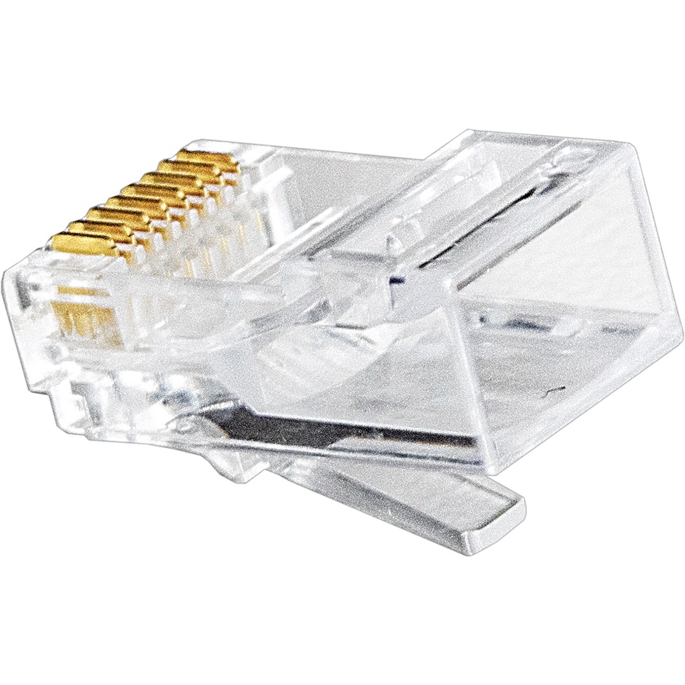 

Коннектор RJ-45 (8P8C) cat.5e Exegate PL45-C5-8P8C-100 EX158091RUS под одножильный кабель, золотое напыление (100шт), PL45-C5-8P8C-100