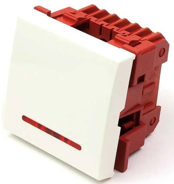 

Выключатель Lanmaster LAN-EC45x45-SL12-WH 3-контактный, одноклавишный 45х45, с подсветкой, белый, LAN-EC45x45-SL12-WH