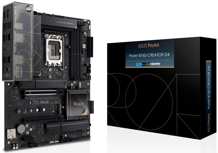 

Материнская плата ATX ASUS PROART B760-CREATOR D4 (LGA1700, B760, 4*DDR4 (5333), 4*SATA 6G, 3*M.2, 3*PCIE, 2.5Glan, Glan, HDMI, DP, USB Type-C, 4*USB, PROART B760-CREATOR D4