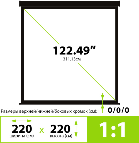 фото Экран  Cactus CS-PSTE-220X220-BK в Волгограде