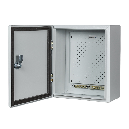 

Шкаф Телеком-Мастер Мастер 2У монтажный универсальный: замок, ключ, монтажная плата, 2 гермоввода, 2 клемные рейки, уплотнит. прокладка; 390х290х180,, Мастер 2У