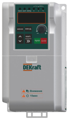 

Преобразователь частоты DEKraft DEKV060G0R4S2 DEKV060-0.4кВт 1 фаза 220В, DEKV060G0R4S2