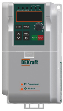 Изображение товара Преобразователь частоты DEKraft DEKV060G1R5P2R2T4B 2.2 кВт IP20 для промышленности
