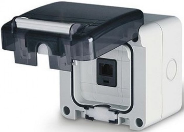 

Розетка настенная DKC DIS137648150 RJ45, IP66, серая, "Quadro", DIS137648150