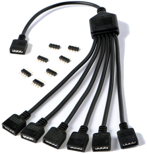 Изображение товара Разветвитель GELID CA-RGB-02 для RGB подсветки 6 выходов 300 мм