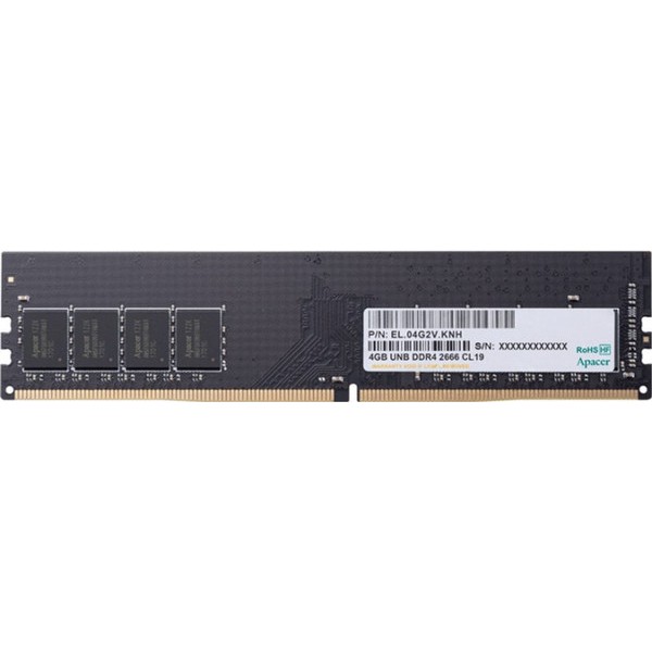 

Модуль памяти DDR4 4GB Apacer EL.04G2V.KNH PC4-21300 2666MHz 1Rx8 CL19 1.2V, EL.04G2V.KNH