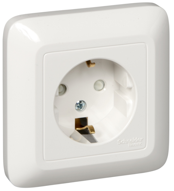 

Розетка Schneider Electric RA16-003-1-BI Wessen Прима 1-ая с/з с защитными шторками 16А (в сборе) наруж белый, RA16-003-1-BI