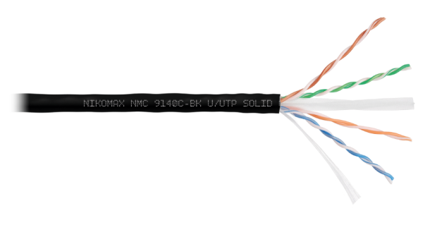 фото Кабель витая пара U/UTP 6 кат. 4 пары NikoMax NMC 9140C-BK в Екатеринбурге