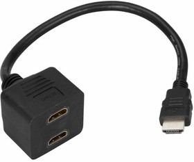 

Переходник Rexant 17-6832 штекер HDMI - 2 гнезда HDMI с проводом, черный (10 шт), 17-6832