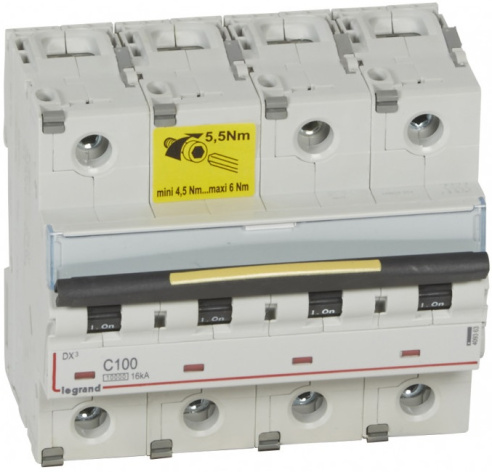 Изображение товара Автоматический выключатель Legrand DX³ 409363 100 А 4 полюса