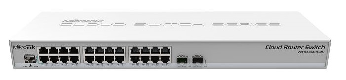

Коммутатор Mikrotik CRS326-24G-2S+RM Cloud Router Switch, оснащенный 24 гигабитными портами Ethernet и 2-мя портами SFP+. Обеспечивает функции коммута, CRS326-24G-2S+RM