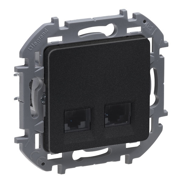 

Розетка компьютерная двойная Legrand 673838 Inspiria Антрацит RJ 45 - категория 5e - UTP, 673838