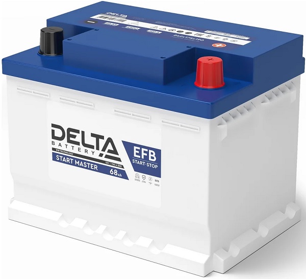 

Аккумулятор Delta START MASTER 68 Ah EFB автомобильный, START MASTER 68 Ah EFB