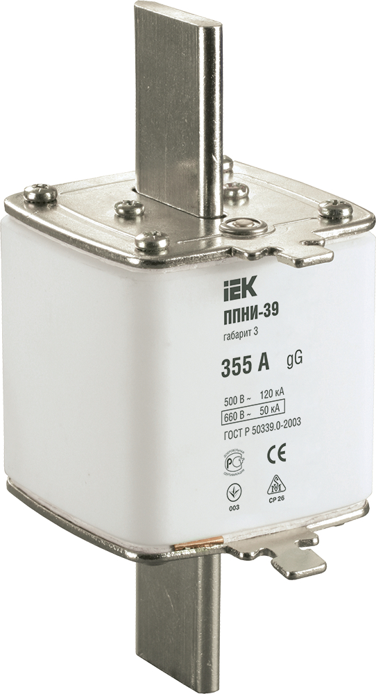 

Предохранитель IEK DPP50-355 ППНИ-39, габарит 3, 355А, DPP50-355