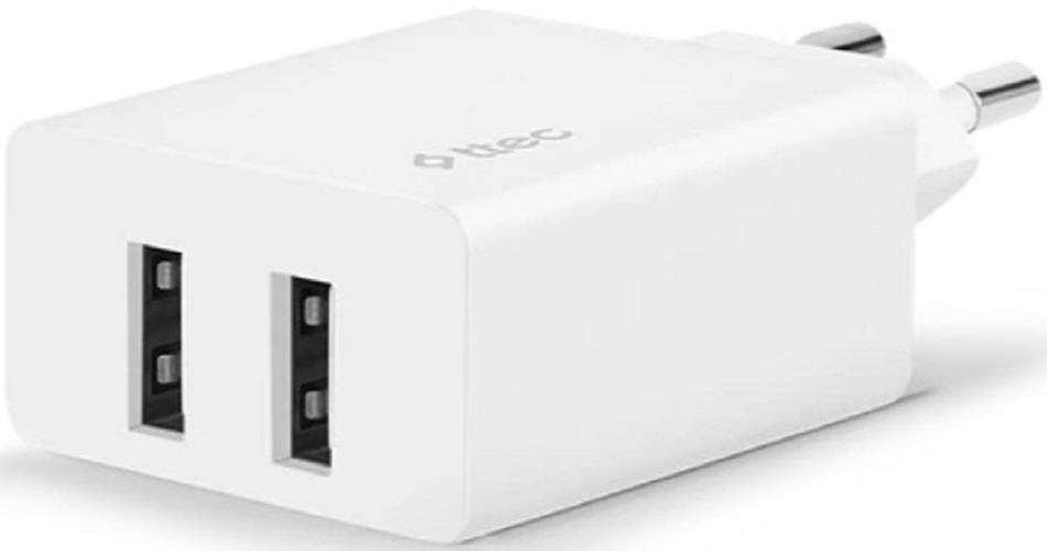 

Зарядное устройство сетевое TTEC 2SCS21B SmartCharger Duo PD 2*USB-A 2.4A 12W. Цвет: белый, 2SCS21B