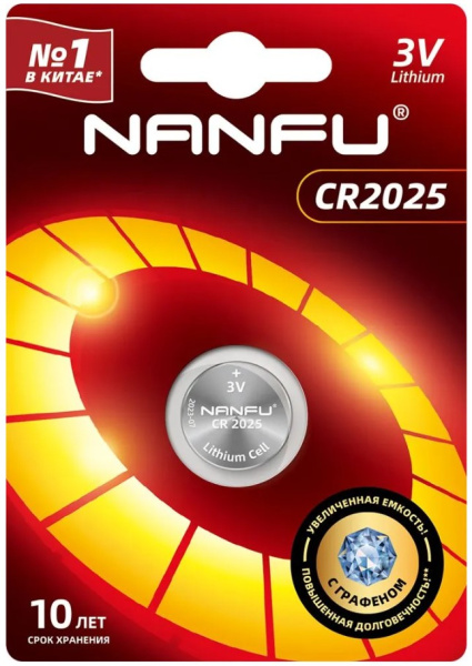 Изображение товара Батарейка Nanfu CR2025 1B