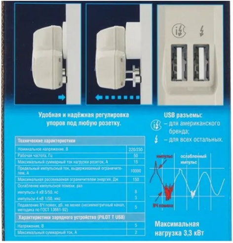 фото Сетевой фильтр  ZIS Pilot T USB в Уфе