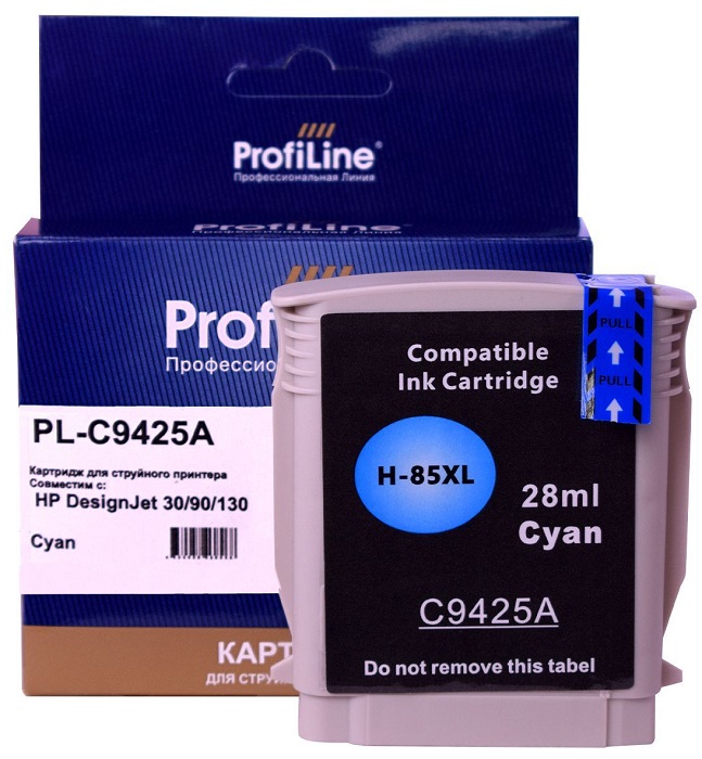 

Картридж ProfiLine PL_C9425A_C струйный (№85) для принтеров HP DesignJet 30/90/130 Cyan 28 мл, PL_C9425A_C