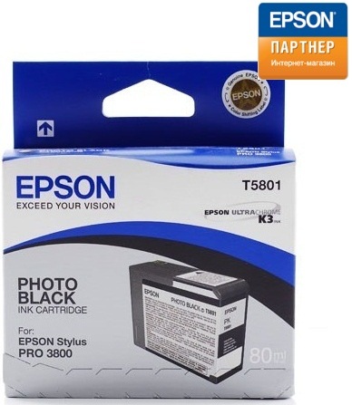 

Картридж Epson C13T580100 для принтера Stylus Pro 3800 (80 ml) фото черный, C13T580100