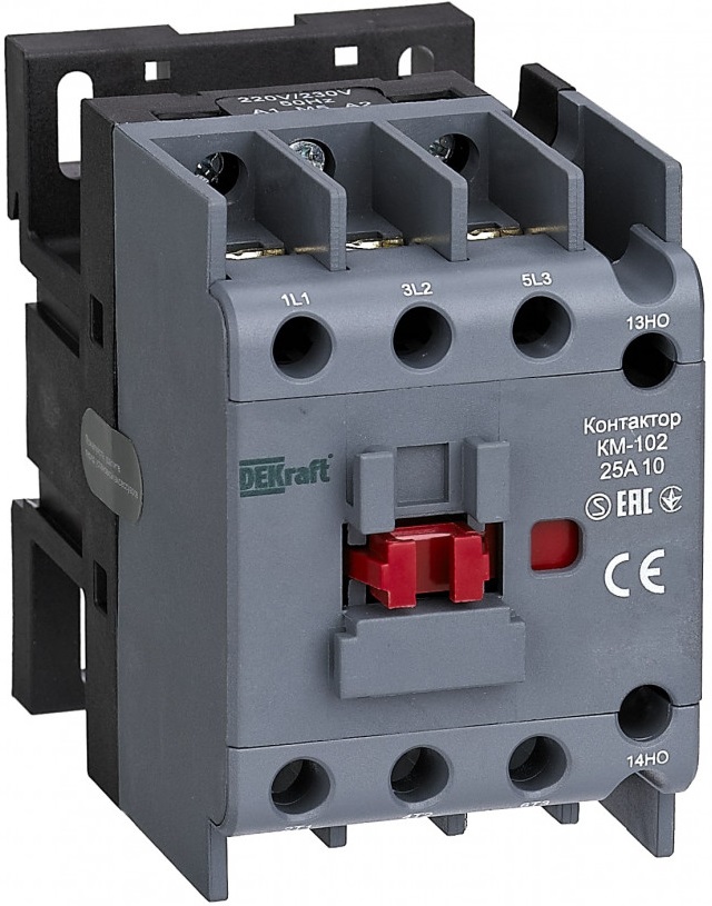 

Контактор DEKraft 22020DEK 25А 380В/400В АС3 АС4 1НО КМ-102, 22020DEK