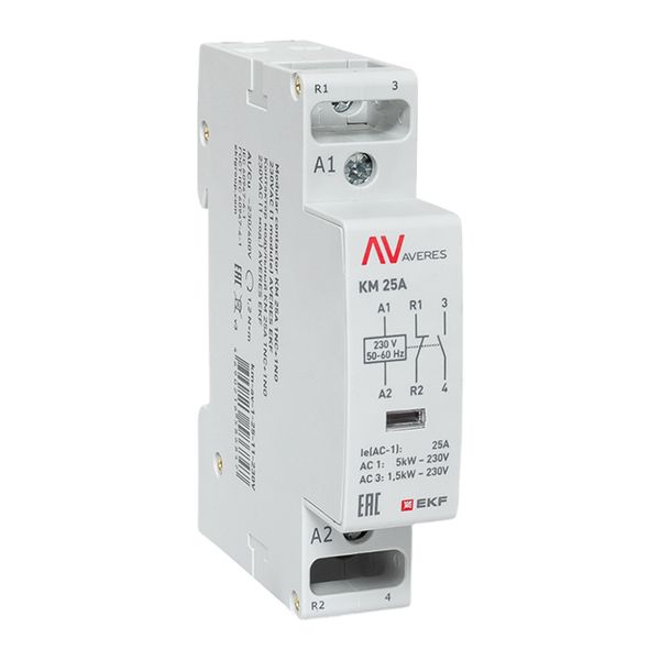 

Контактор модульный EKF km-av-1-25-11-230V КМ 25А 1NC+1NO 230VAC (1 мод.) AVERES, km-av-1-25-11-230V