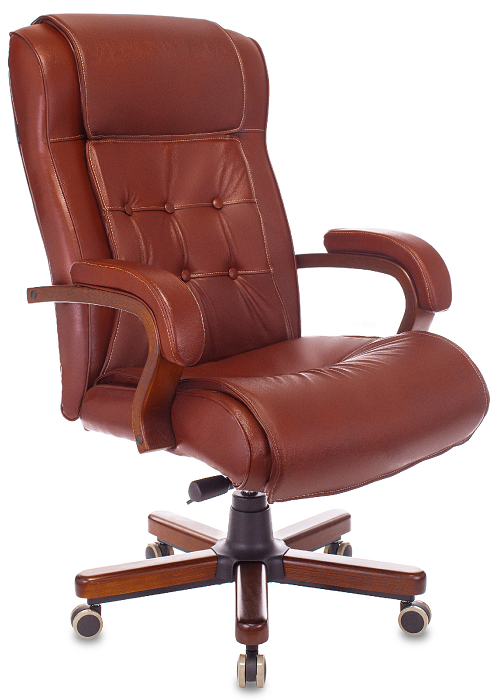 

Кресло Бюрократ T-9926WALNUT/CHOK руководителя, крестовина металл/дерево, кожа, цвет: светло-коричневый, T-9926WALNUT/CHOK