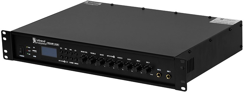 

Усилитель INTREND ITMXAMP-180MT MP3, тюнер, USB, Bluetooth, 2хMic/3хLine входы, 1хLine выход,180 Вт, 8Ом/100V, IR-пульт в комплекте, ITMXAMP-180MT