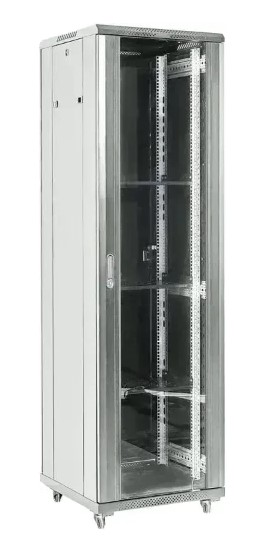 

Шкаф напольный 19", 22U Rexant 04-2266-211 600×600х1164, дверь сплошное стекло, серый, RAL 7035, 04-2266-211