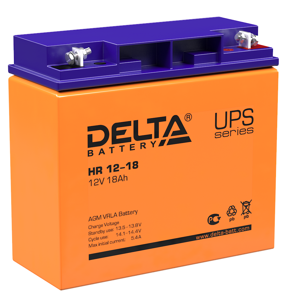 

Батарея Delta HR 12-18 12В, 18Ач, 181х77х167мм, HR 12-18