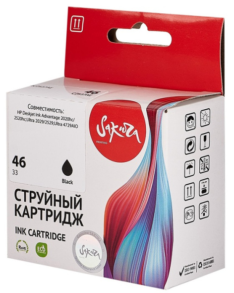фото Картридж струйный Sakura CZ637AE (№46 Black) в Уфе